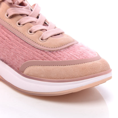 Chanel Suede Calfskin Stretch Fabric CC Sneakers 37.5 Pink 7 of 7