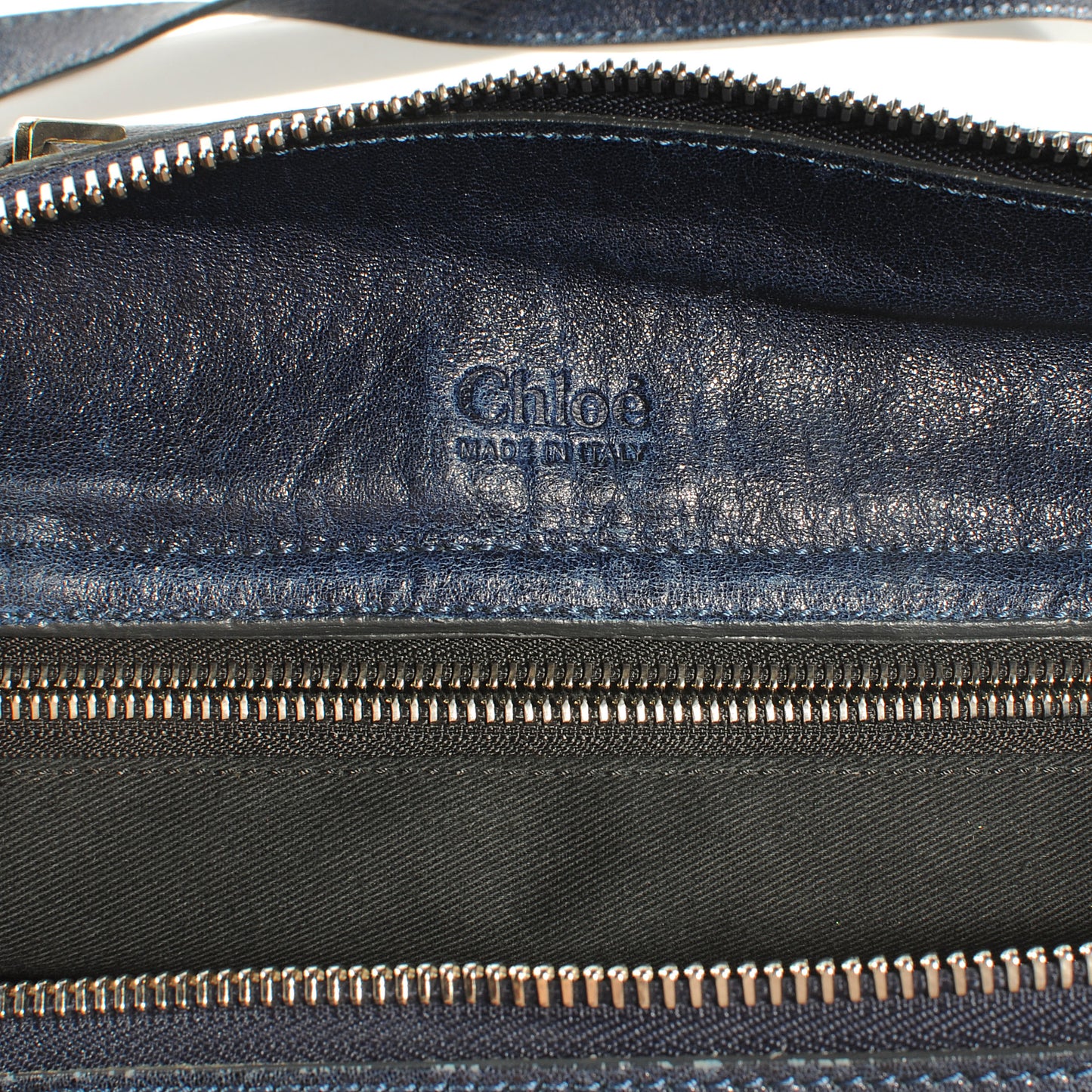 Leather Saskia Satchel Navy