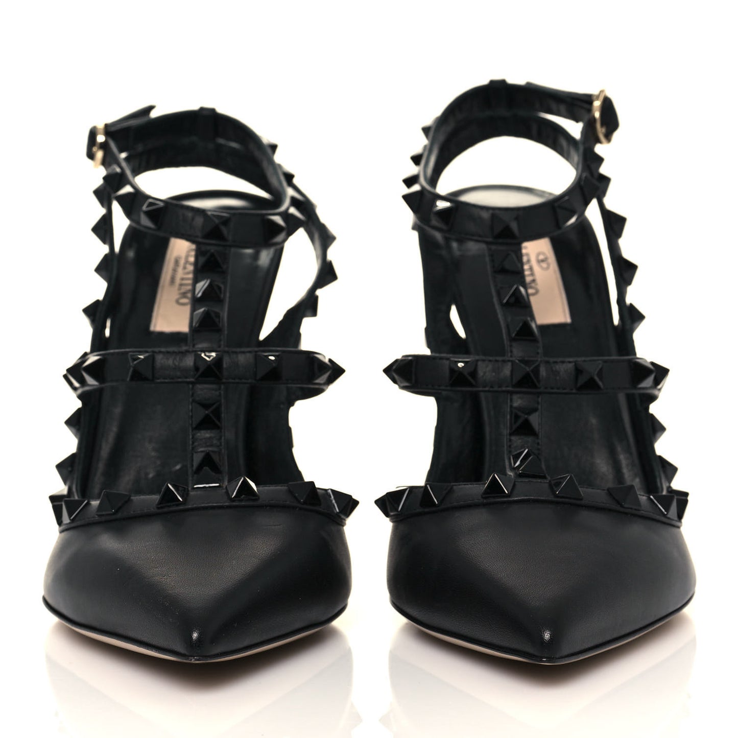 Nappa Rockstud Ankle Strap Pumps 40.5 Black