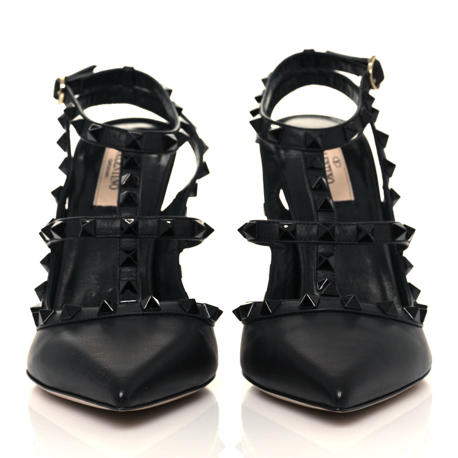 Valentino Garavani Nappa Rockstud Ankle Strap Pumps 40.5 Black 2 of 8