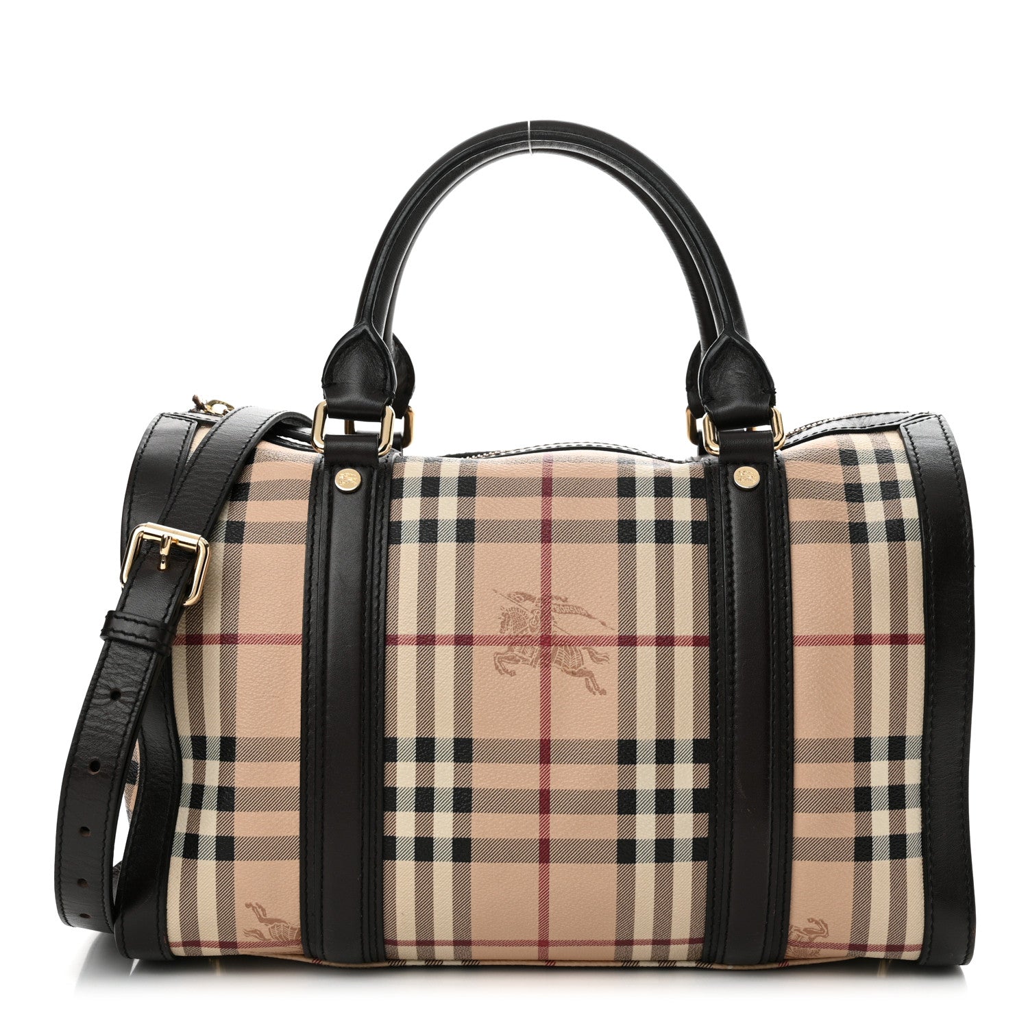 Burberry Haymarket Check Medium Alchester Bowling Bag Chocolate 1 of 14