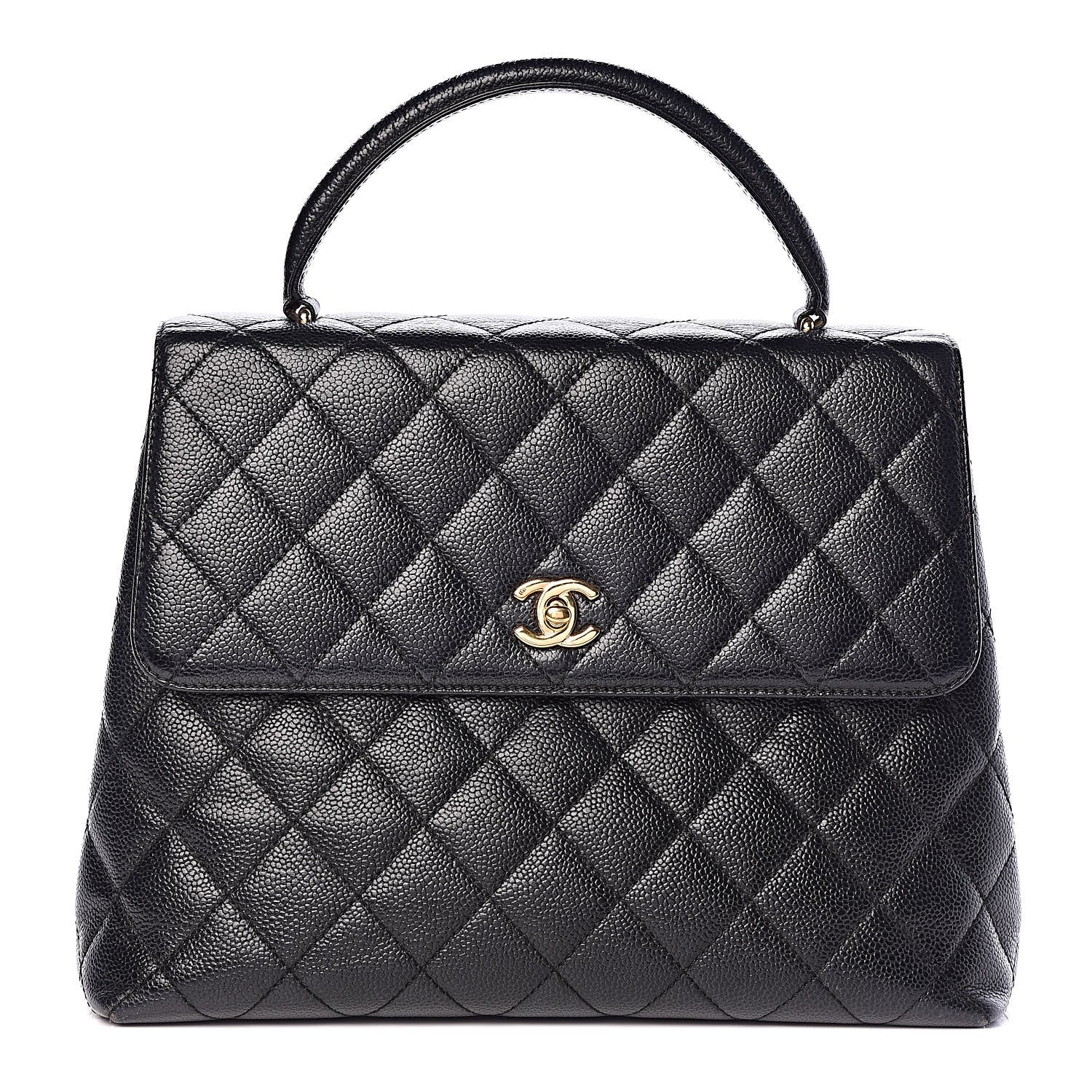 Chanel Caviar Quilted Jumbo Kelly Flap Black 1 of 16