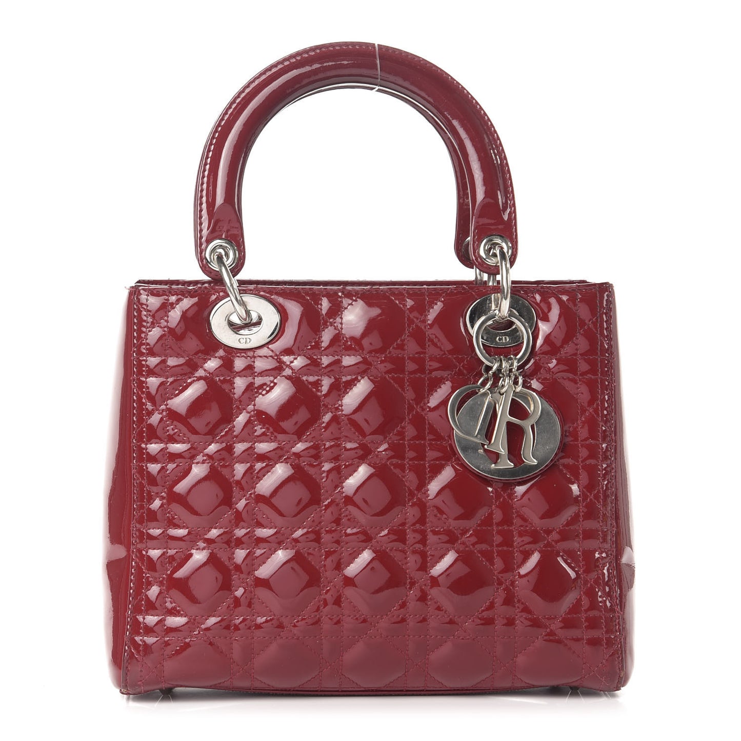 Patent Cannage Medium Lady Dior Red