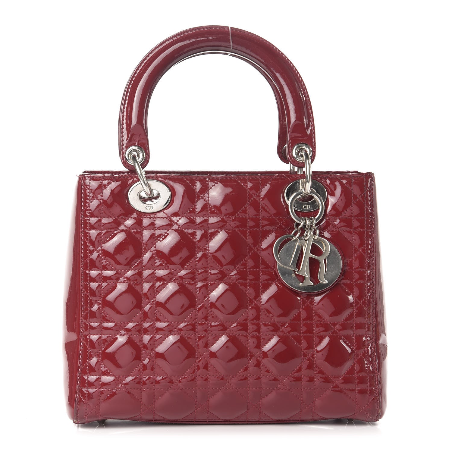 Christian Dior Patent Cannage Medium Lady Dior Red 1 of 12