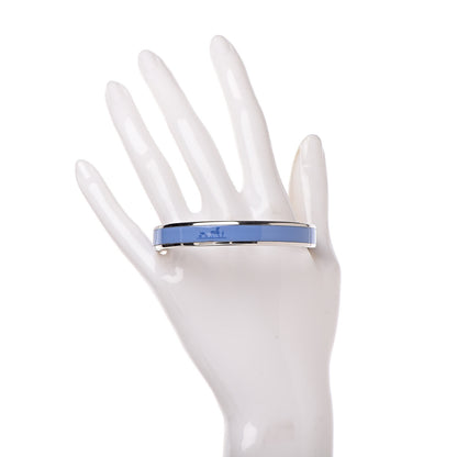 Hermes Enamel Printed Narrow Caleche Bracelet 65 Bleu 2 of 5