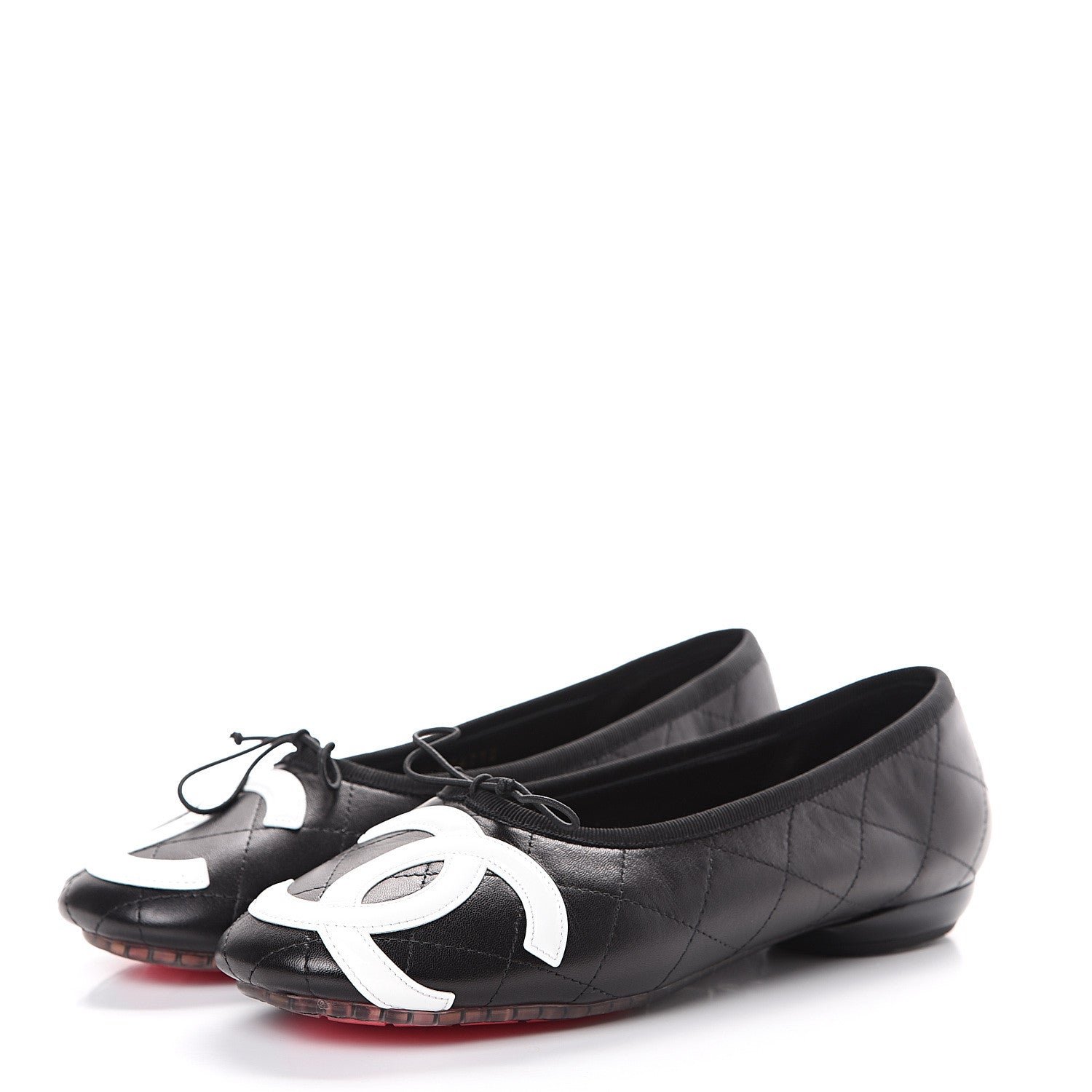 Chanel Lambskin Cambon Quilted Ballerina Flats 38.5 Black 3 of 11