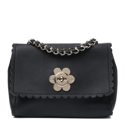 Mulberry Classic Calfskin Mini Cecily Flower Lock Crossbody Bag Black 1 of 13