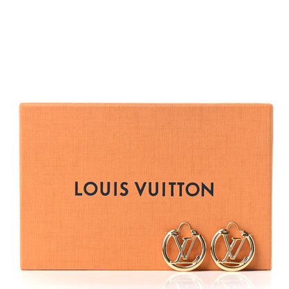 Louis Vuitton Metal Small Louise Hoop Earrings Gold 4 of 4
