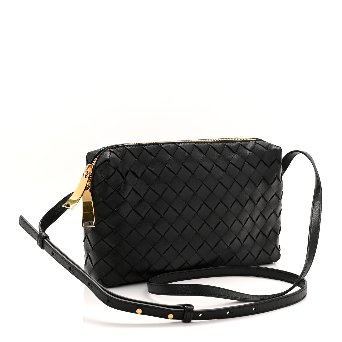 Nappa Intrecciato Crossbody Black
