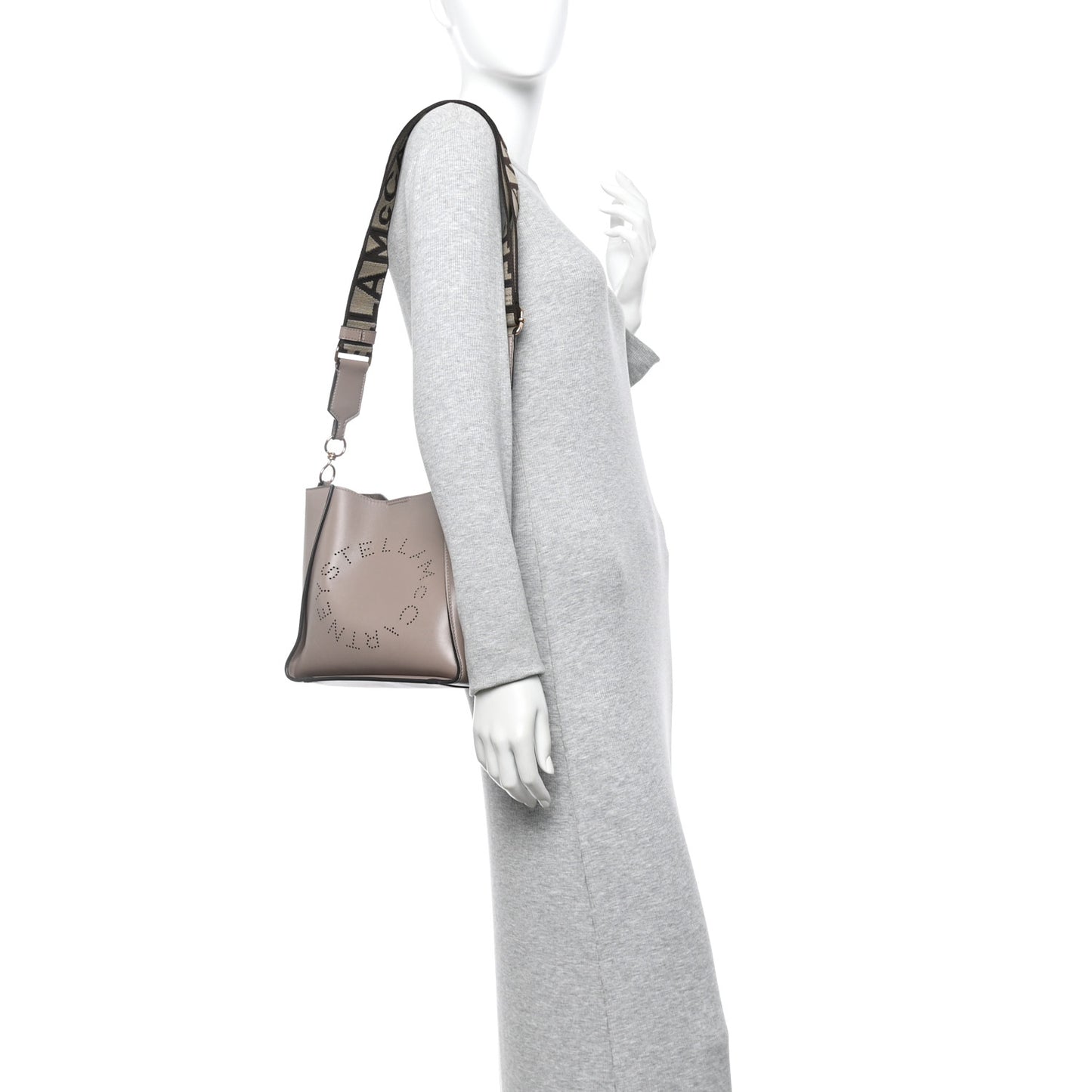 Eco Alter Nappa Perforated Logo Mini Crossbody Dark Taupe