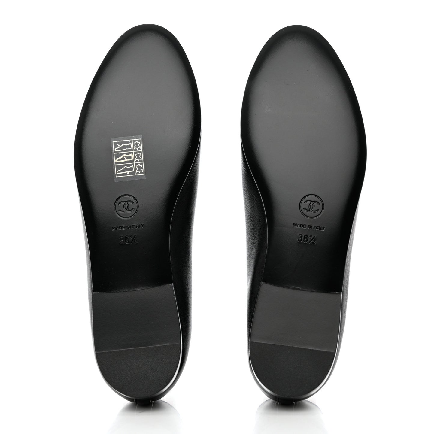 Lambskin Patent Cap Toe Ballerina Flats 36.5 Black