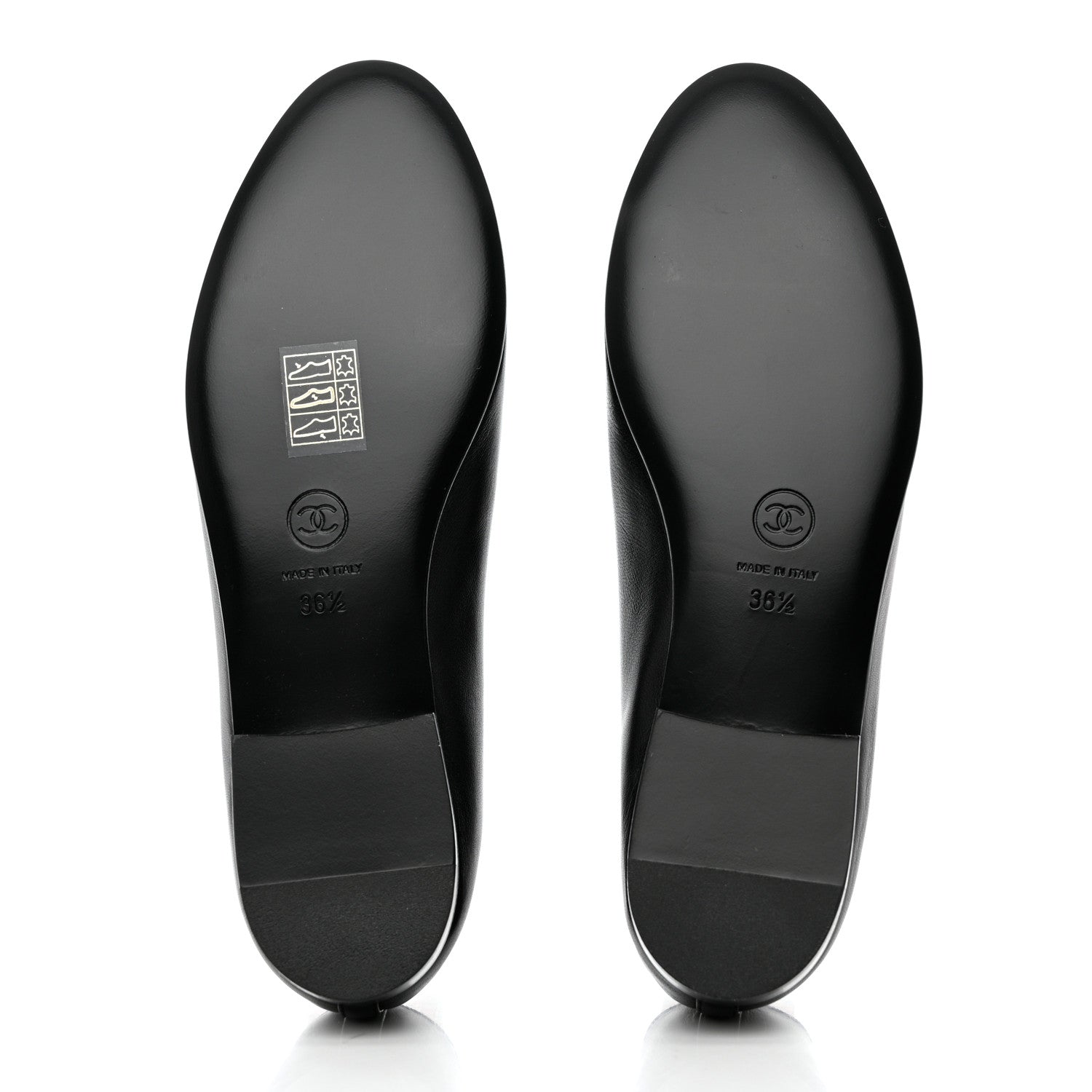 Chanel Lambskin Patent Cap Toe Ballerina Flats 36.5 Black 5 of 10