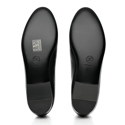 Chanel Lambskin Patent Cap Toe Ballerina Flats 36.5 Black 5 of 10
