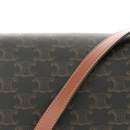 Celine Triomphe Canvas Medium Folco Bag Tan 8 of 10