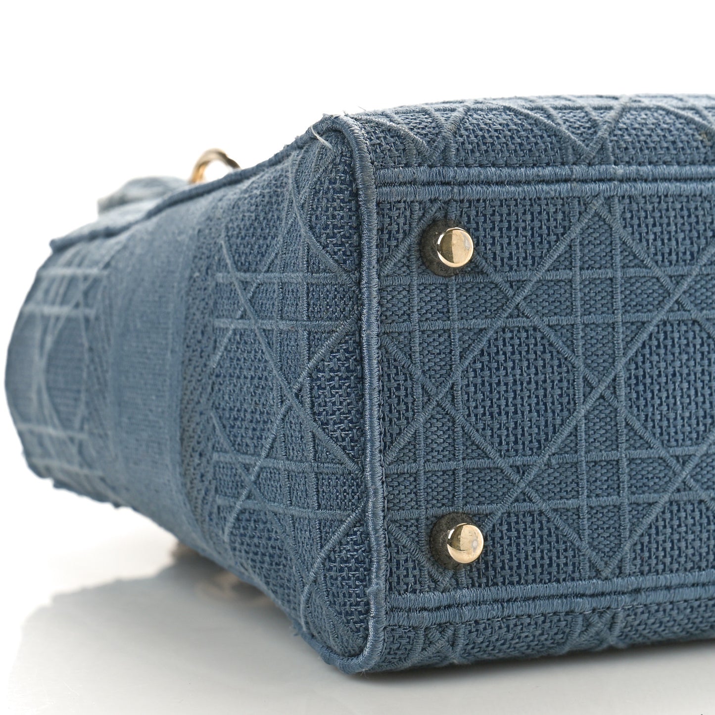 Canvas Embroidered Cannage Medium Lady D-Lite Denim Blue