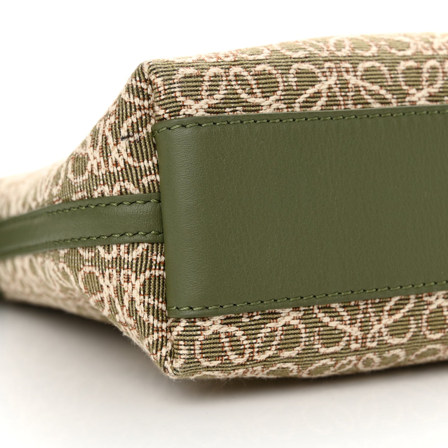 Jacquard Anagram Calfskin Mini Flamenco Knot Clutch Avocado Green