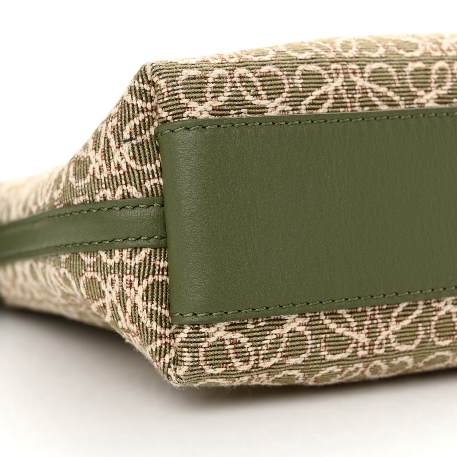 Loewe Jacquard Anagram Calfskin Mini Flamenco Knot Clutch Avocado Green 9 of 10