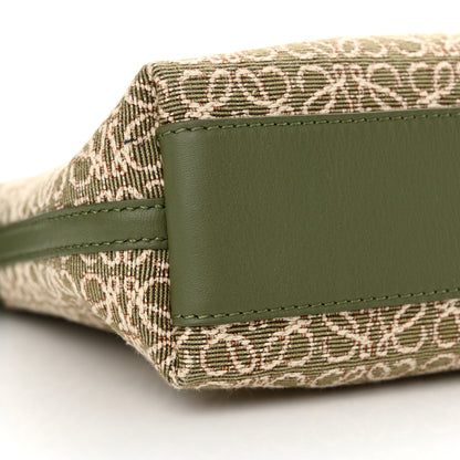 Loewe Jacquard Anagram Calfskin Mini Flamenco Knot Clutch Avocado Green 9 of 10