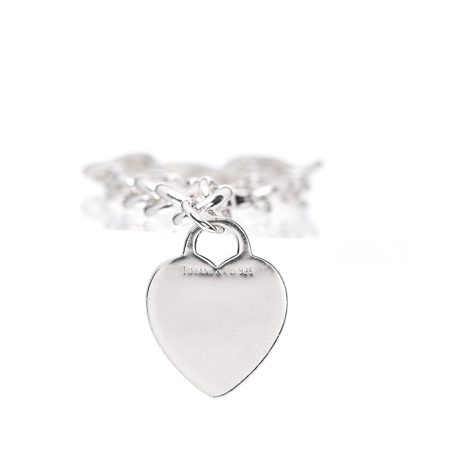 Sterling Silver Heart Tag Charm Bracelet