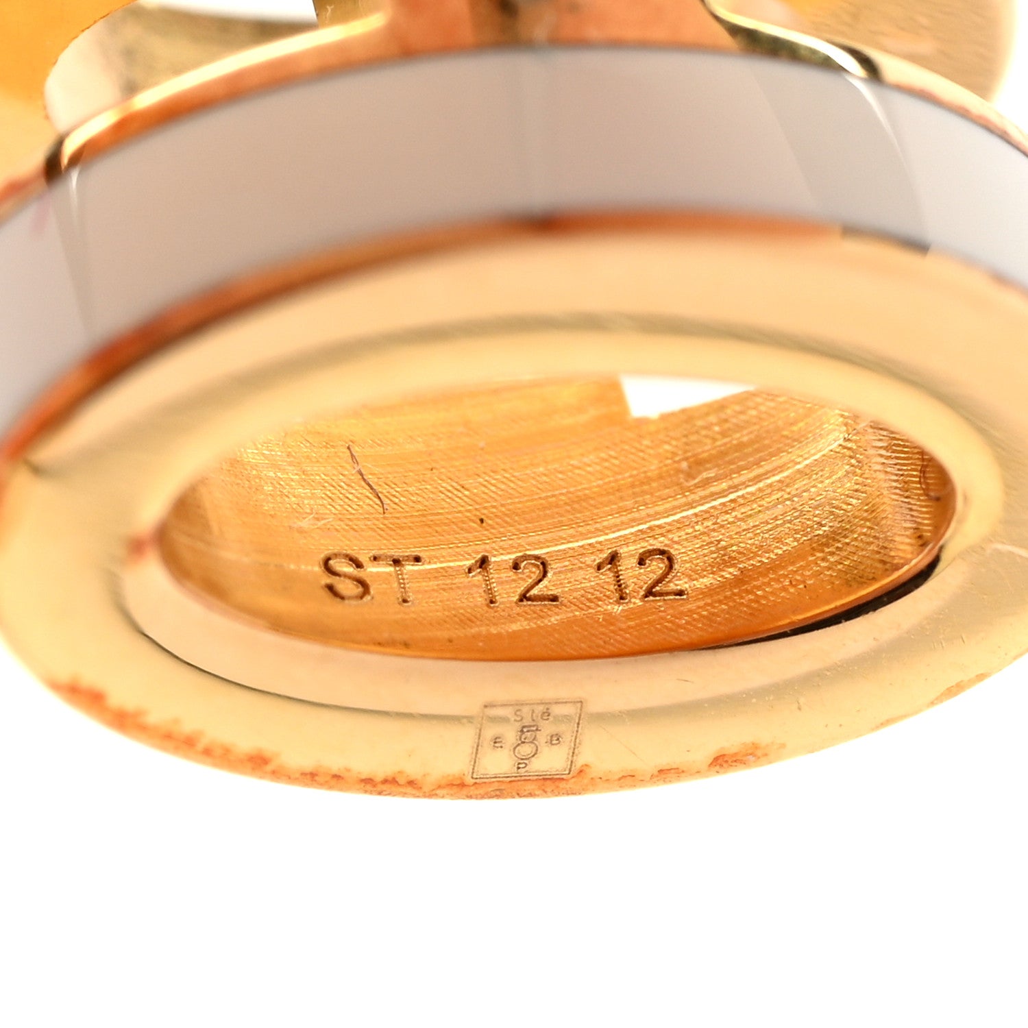 Hermes Gold Lacquered Mini Pop H Earrings White 5 of 7