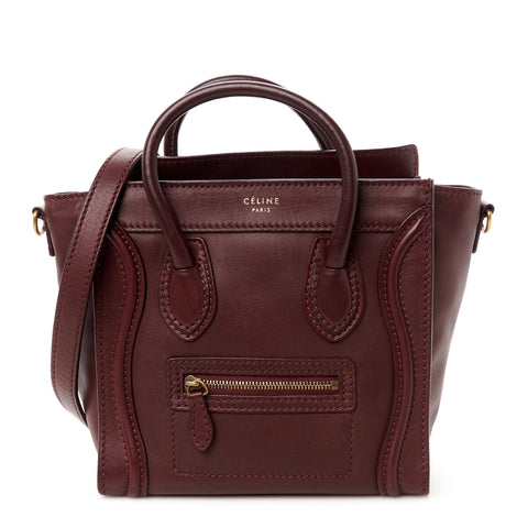 Smooth Calfskin Nano Luggage Burgundy