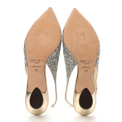 Jimmy Choo Glitter Gemma 40 Slingback Pump 37 Champagne 5 of 9