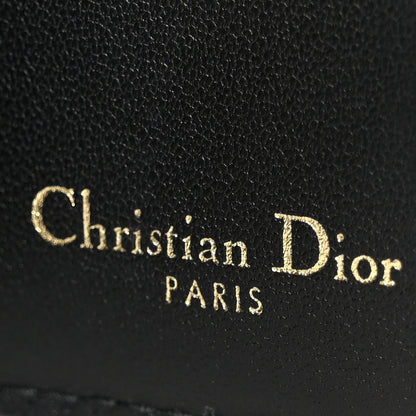 Christian Dior Supple Calfskin Cannage Caro Dandelion Card Holder Black 6 of 9
