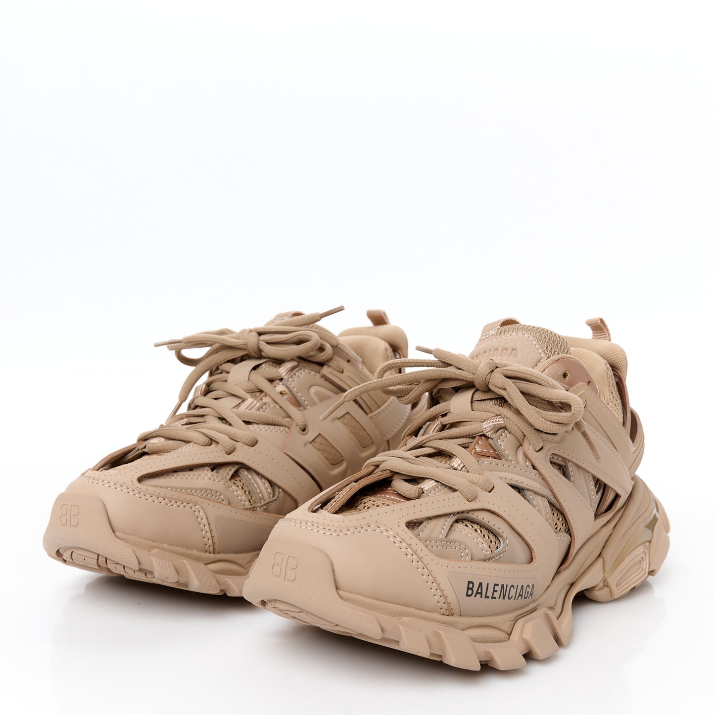 Mesh Rubber Uni-Matte Full Color Womens Track Sneakers 36 Full Beige