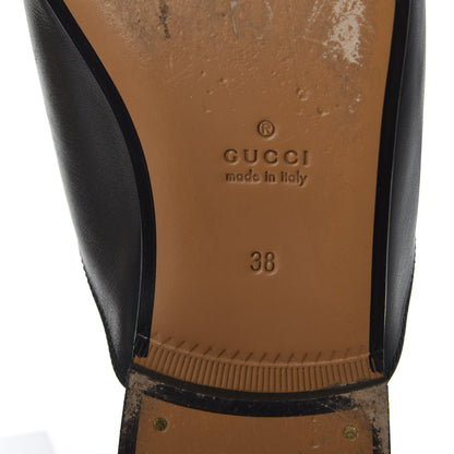 Gucci Calfskin Flower Embroidered Womens Princetown Slippers 38 Black 11 of 13