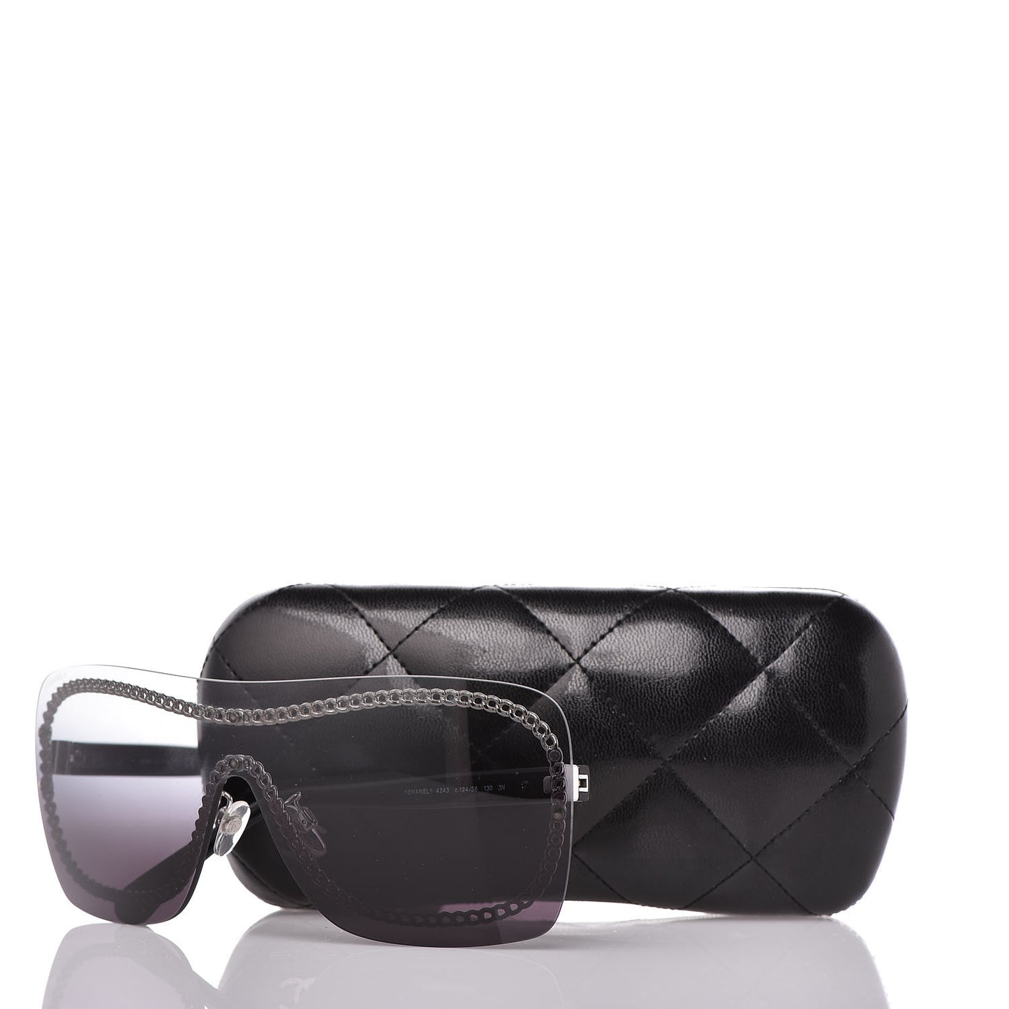 Rimless Shield Sunglasses 4243 Gradient Gray Black