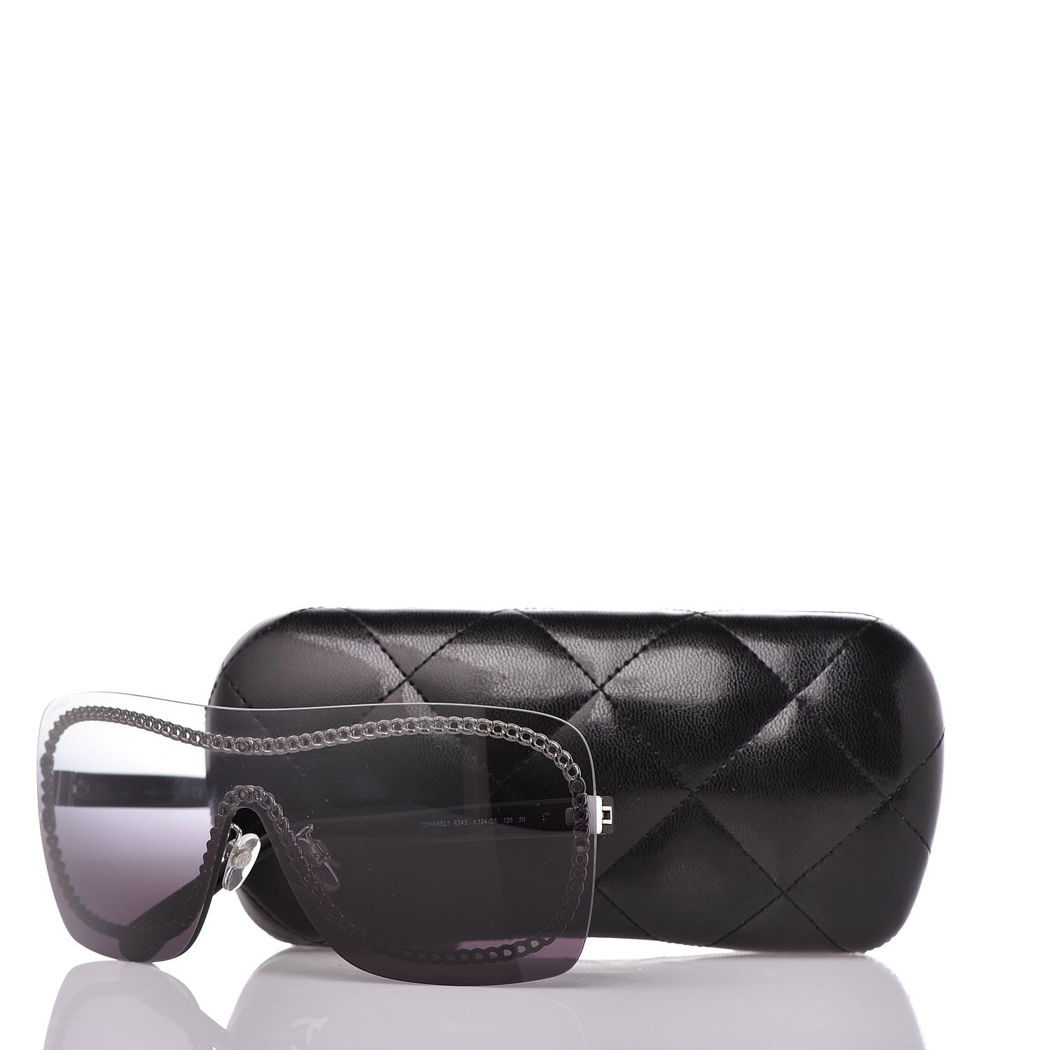 Chanel Rimless Shield Sunglasses 4243 Gradient Gray Black 7 of 7
