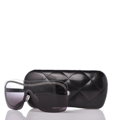 Chanel Rimless Shield Sunglasses 4243 Gradient Gray Black 7 of 7