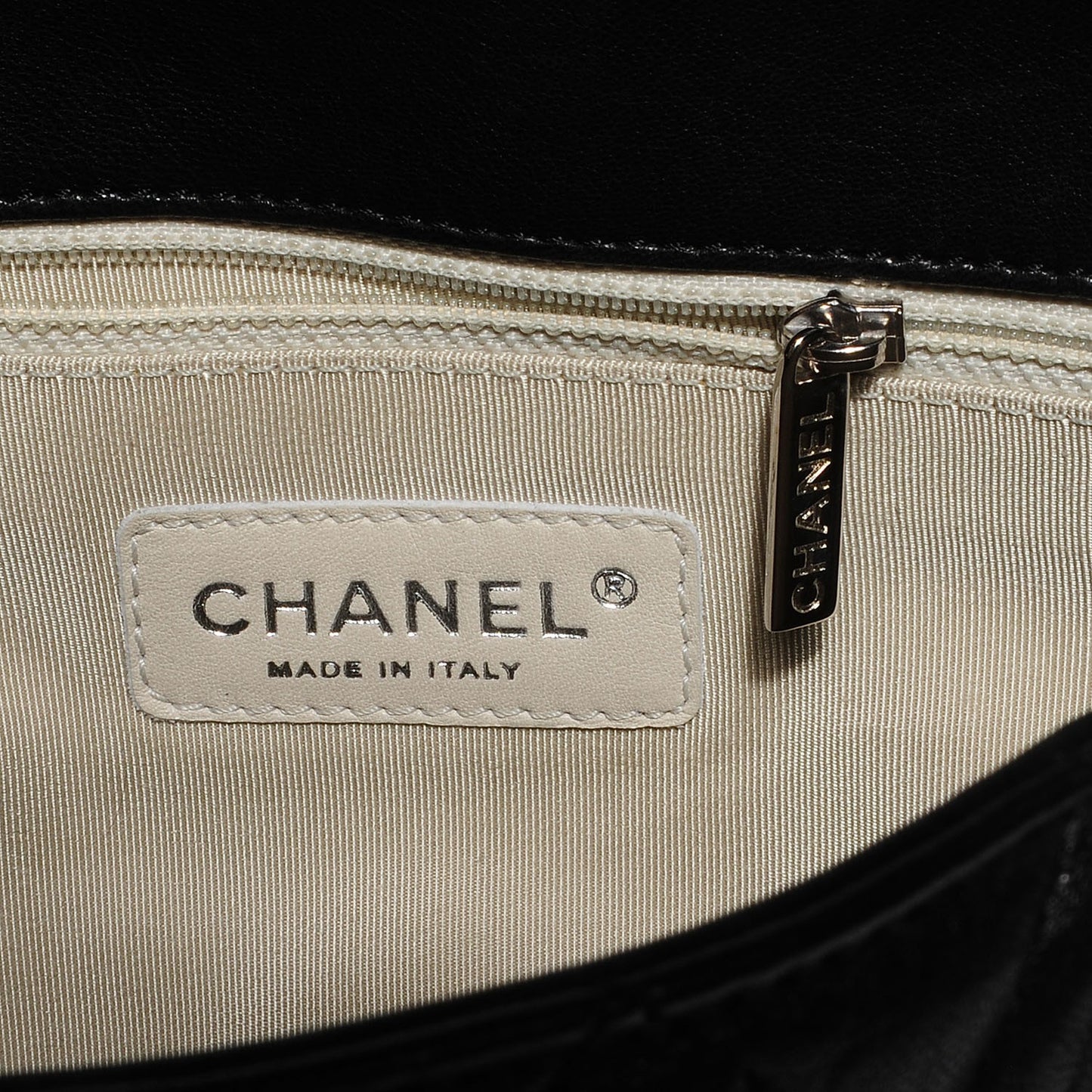 Crumpled Lambskin Chain Around Maxi Flap Bag Black