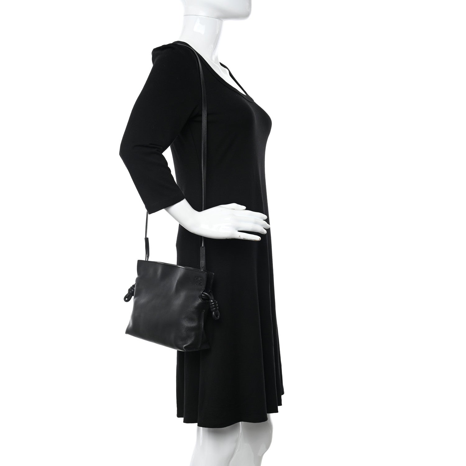 Loewe Calfskin Mini Flamenco Knot Clutch Black 2 of 14