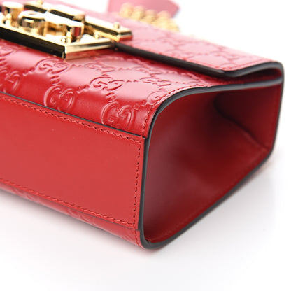 Gucci Guccissima Small Padlock Shoulder Bag Hibiscus Red 8 of 9