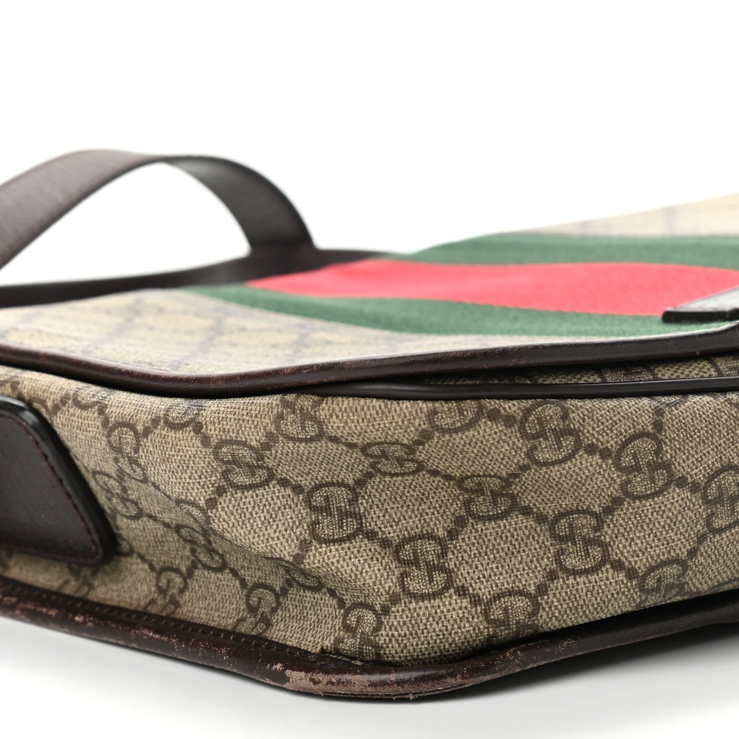 Gucci GG Plus Monogram Web Large Flap Messenger Beige Dark Brown 8 of 10