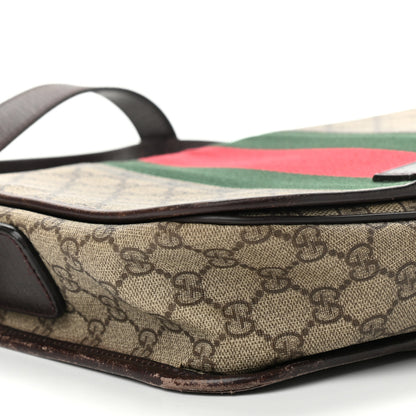 Gucci GG Plus Monogram Web Large Flap Messenger Beige Dark Brown 8 of 10