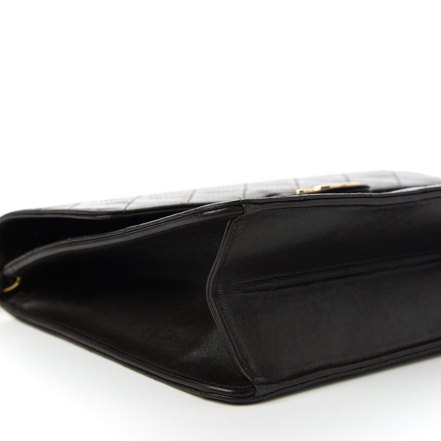 Lambskin Quilted Small Single Flap Bag Dark Brown