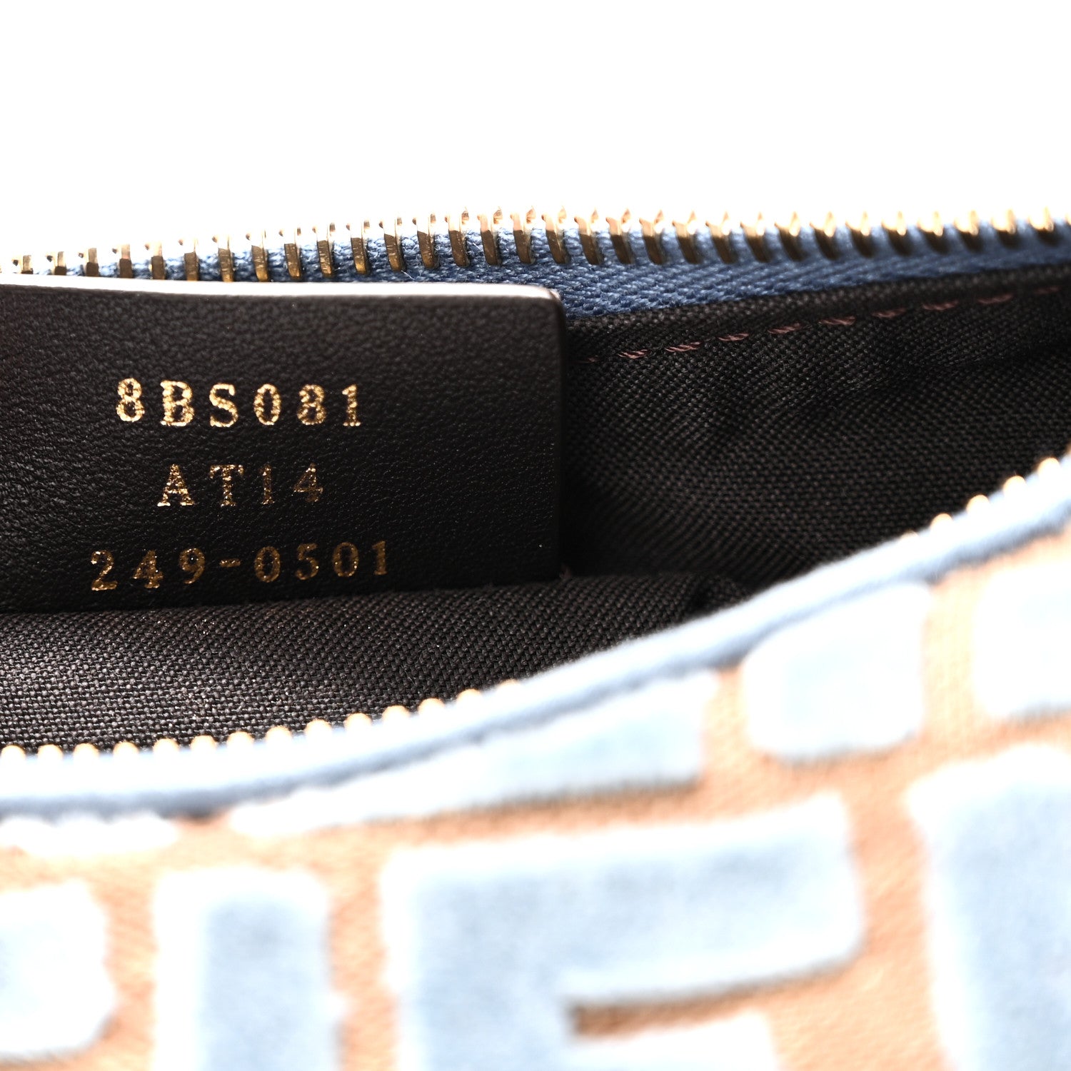 Fendi Velluto Jacquard F is Fendi Vitello Grace Mini Fendigraphy Hobo Bag Blue Brown 7 of 11