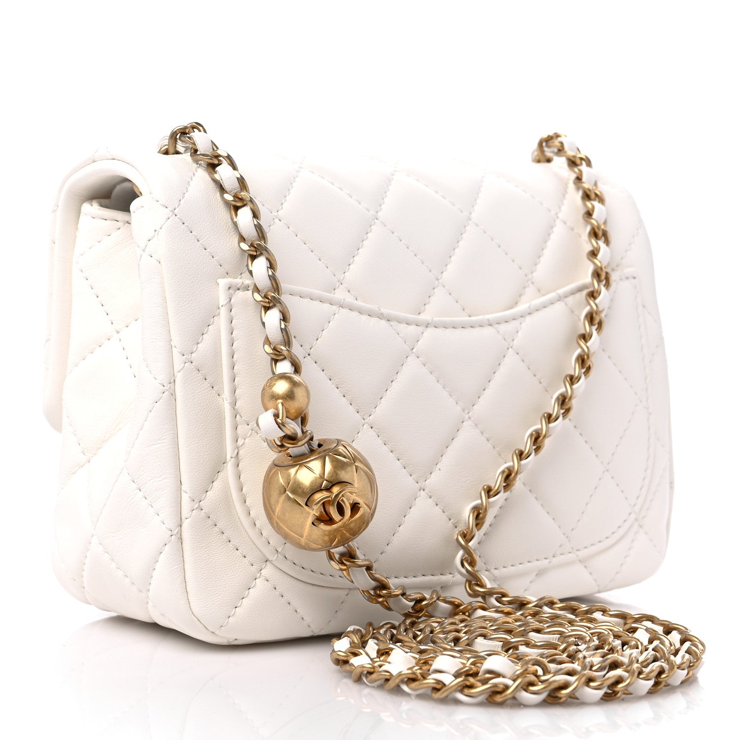 Chanel Lambskin Quilted Mini Pearl Crush Flap White 3 of 10