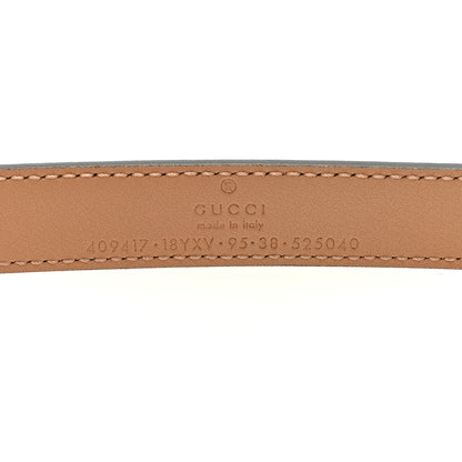 Gucci Azalea Calfskin Enamel Monochrome Double G 20mm Belt 95 38 Camelia 3 of 5