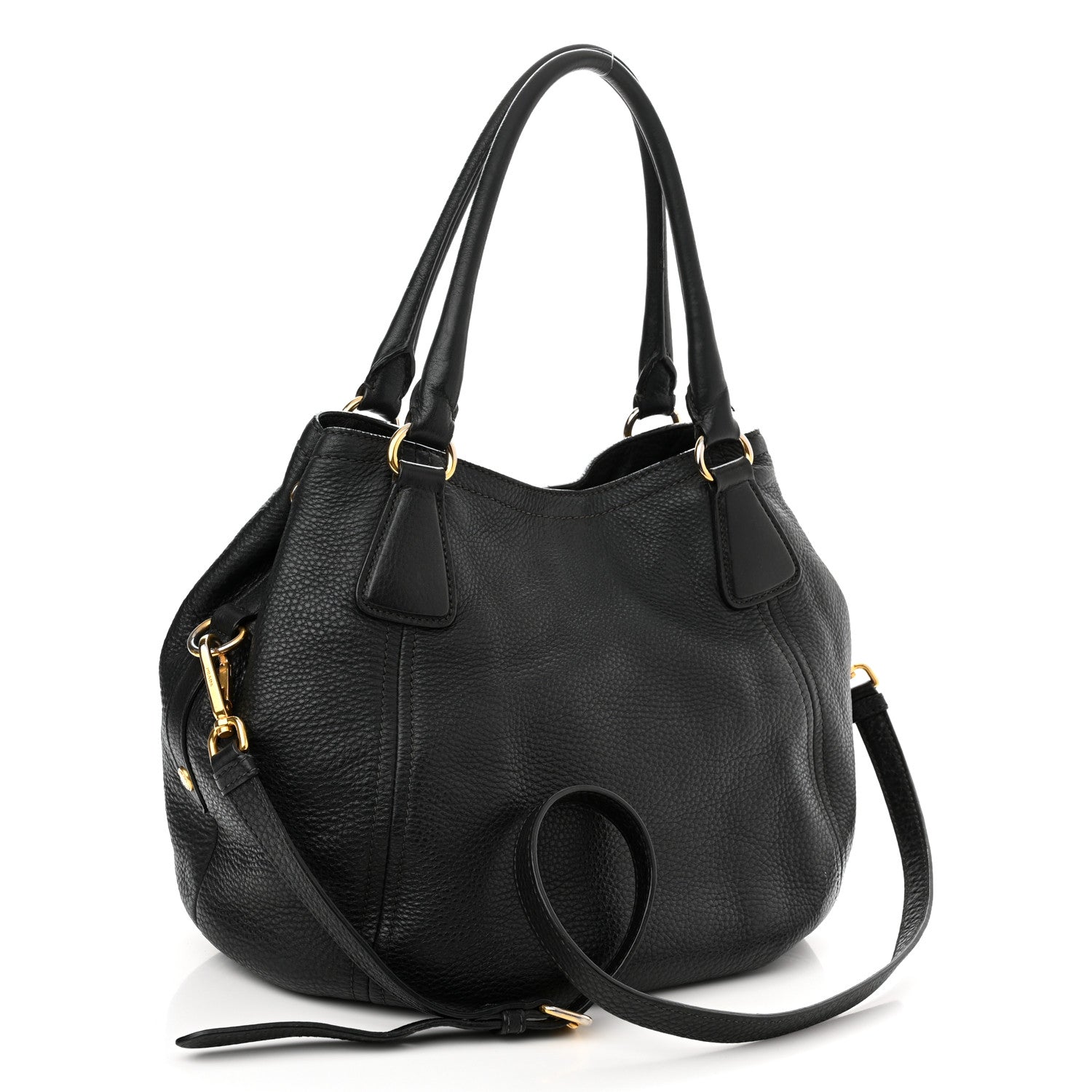 Prada Vitello Daino Tote Black 2 of 17