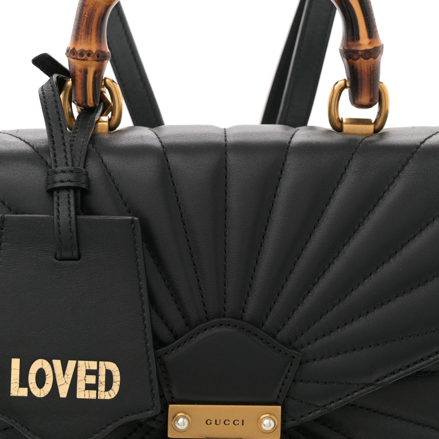 Gucci Calfskin Bamboo Trapuntata Queen Margaret Backpack Black 8 of 13