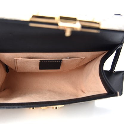 Gucci GG Supreme Monogram Bees Small Padlock Shoulder Bag Black 5 of 10