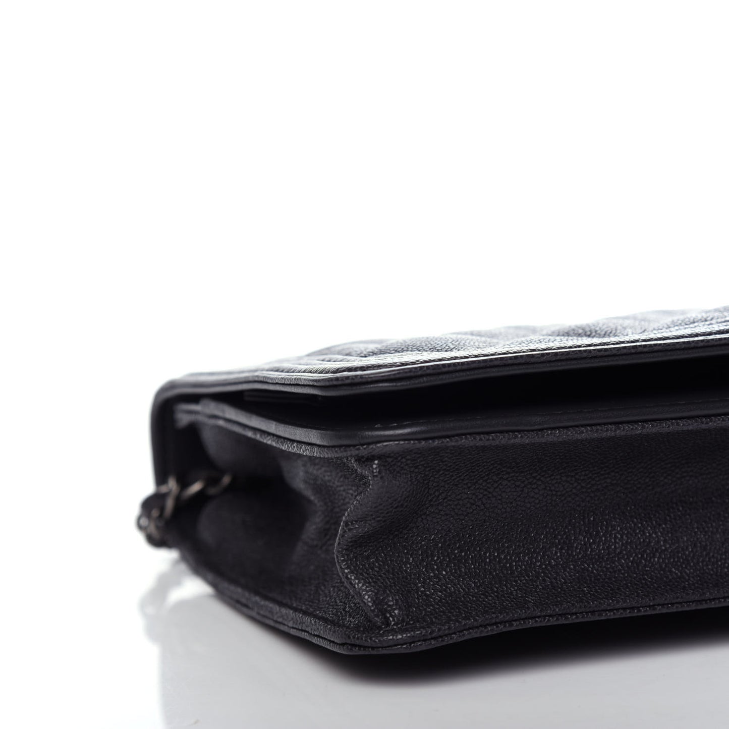 Caviar Quilted Boy Wallet On Chain WOC Charcoal
