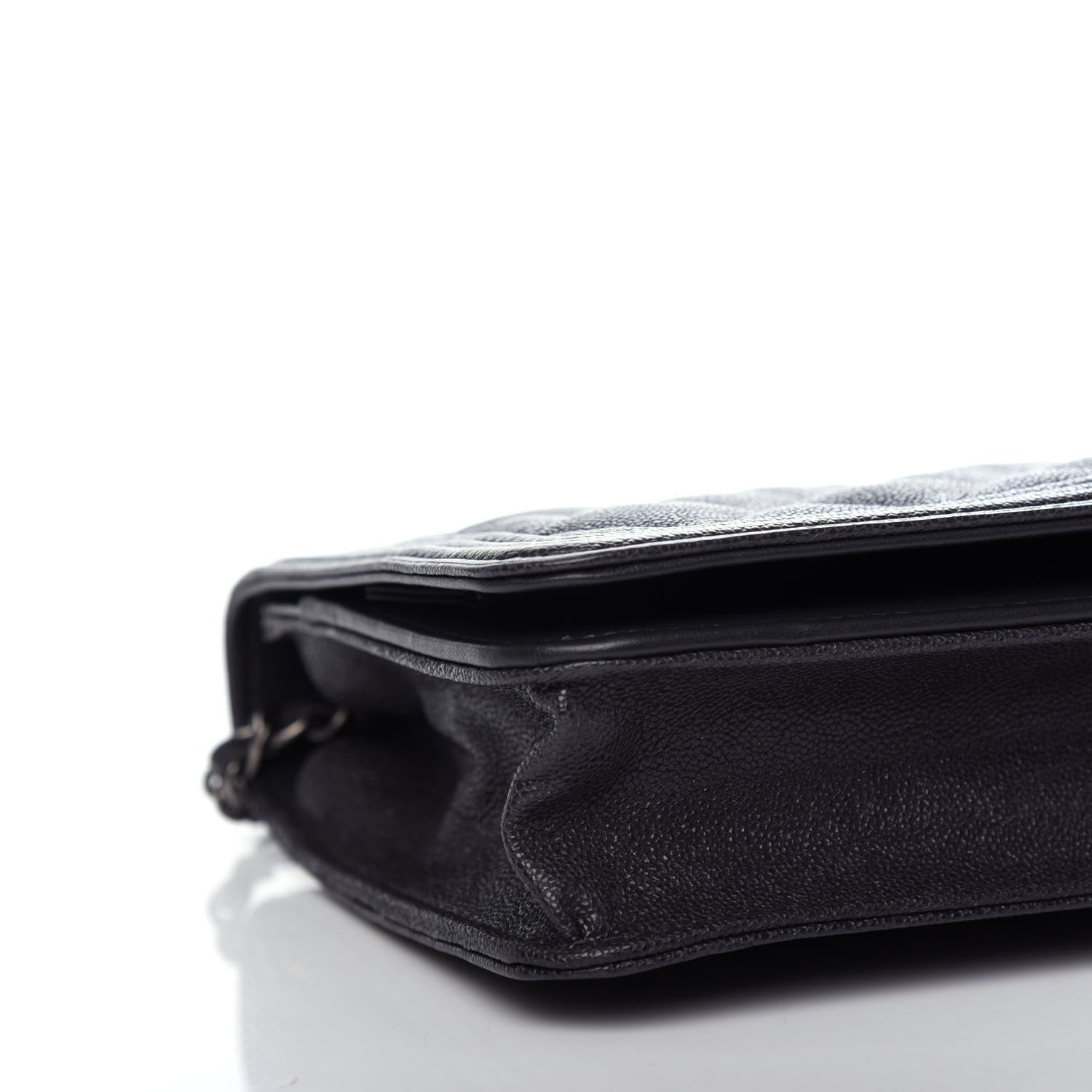 Chanel Caviar Quilted Boy Wallet On Chain WOC Charcoal 8 of 11