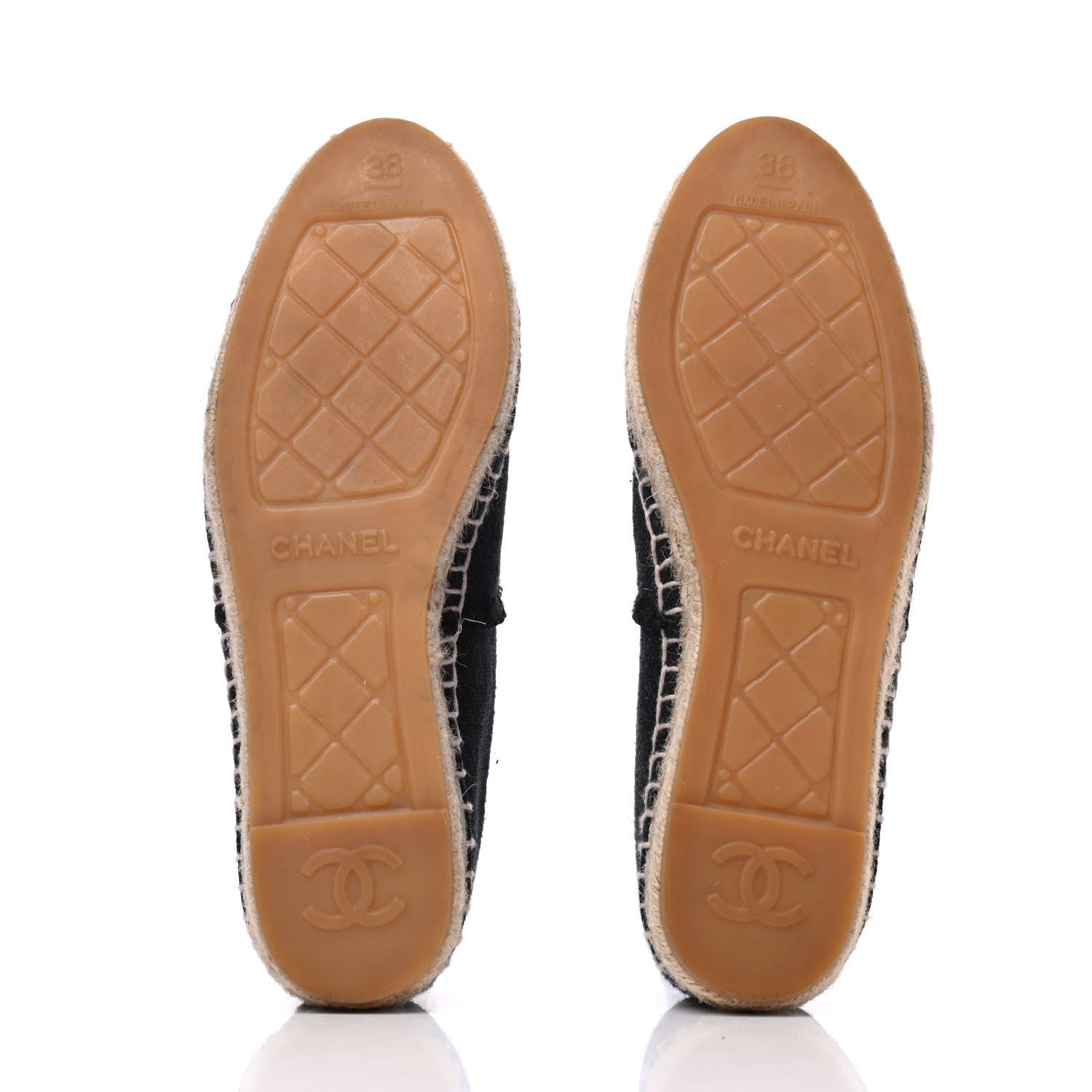 Chanel Linen CC Espadrilles 38 Black 5 of 9