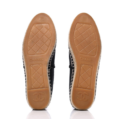 Chanel Linen CC Espadrilles 38 Black 5 of 9