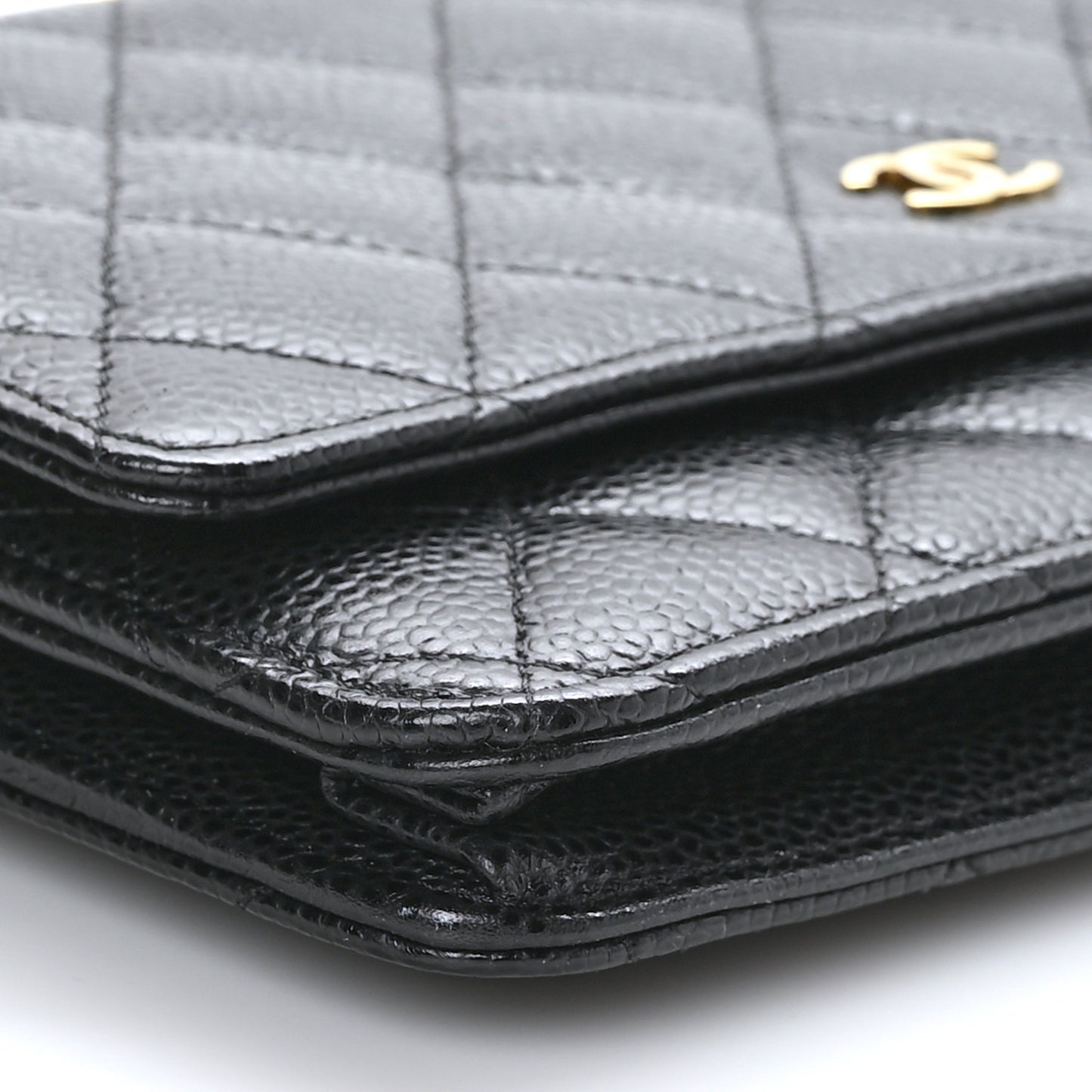 Caviar Quilted Wallet On Chain WOC Black