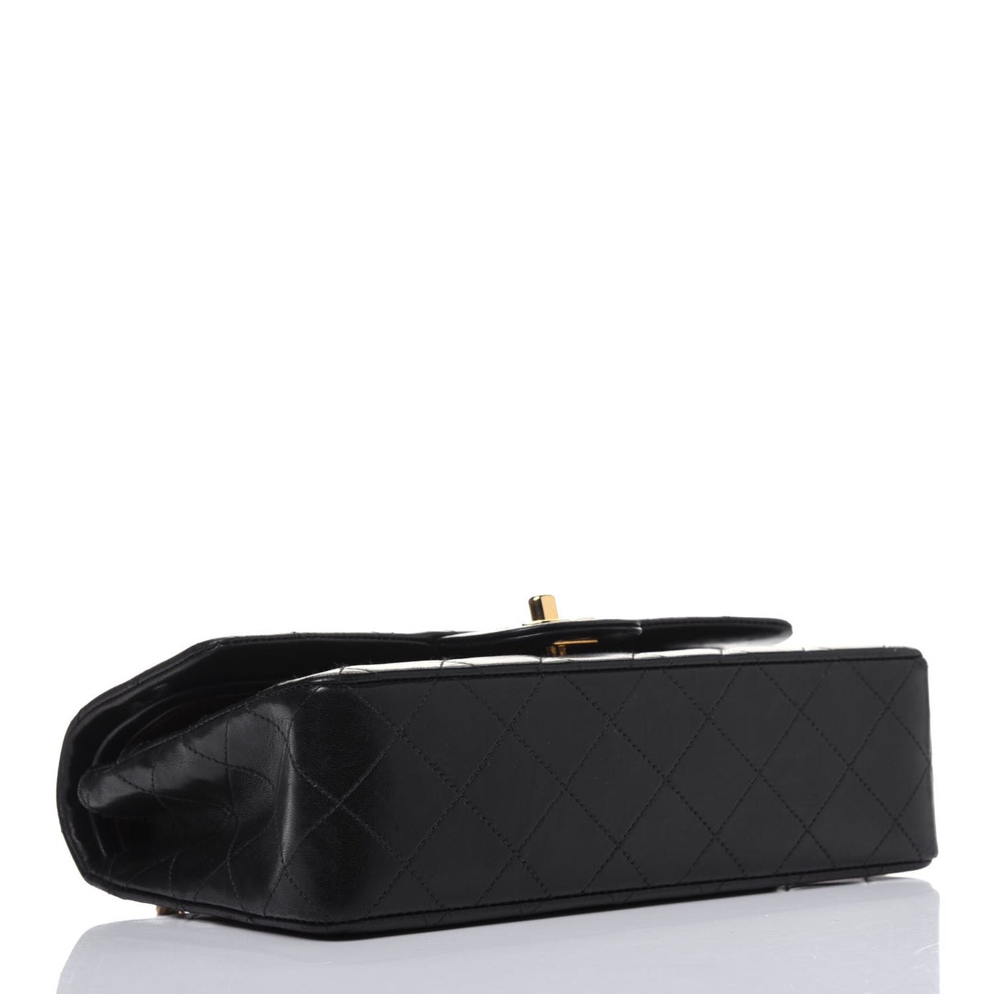 Lambskin Quilted Small Double Flap Black